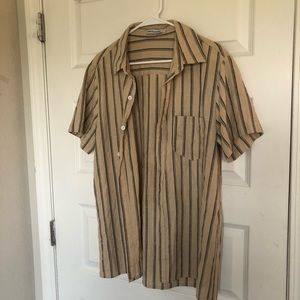 Misslook Short Sleeve Striped Button Shirt